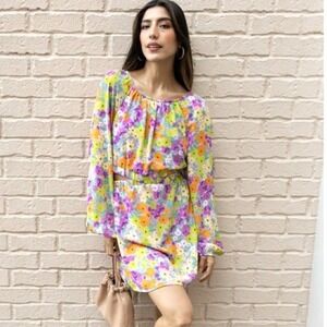 Sanctuary Fresh Garden NWT Cut Out Floral Multi Color Mini Dress Size Large